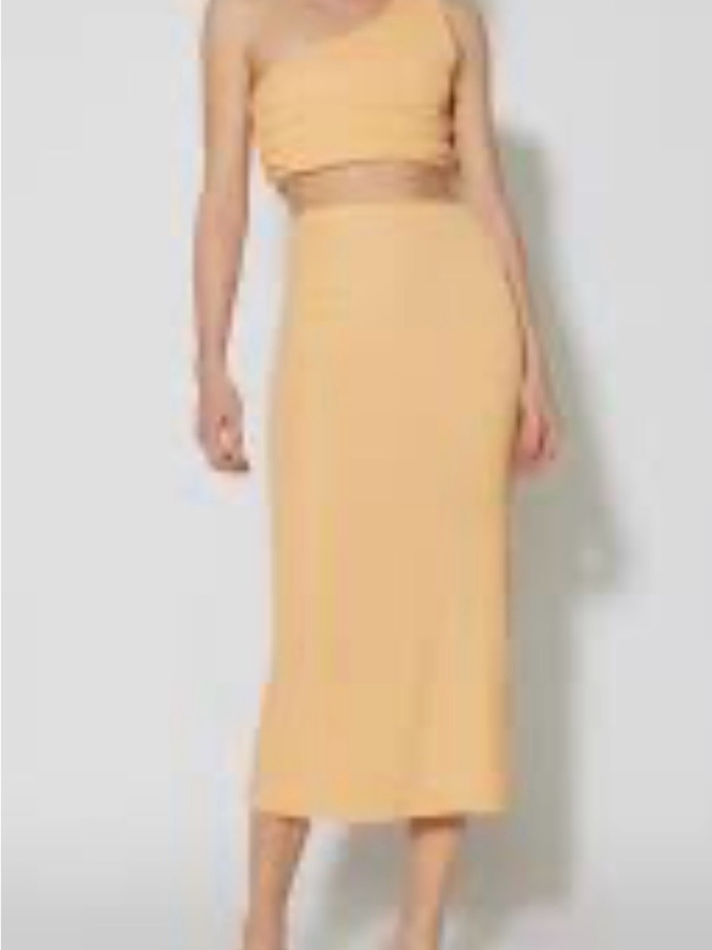 SOMETHINGNEW Midi skirt set in Light Peach. SIZE medium